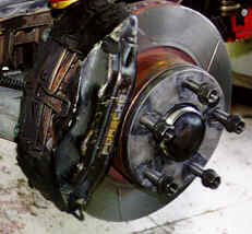 S-4 Brake Caliper and Slotted Rotor.